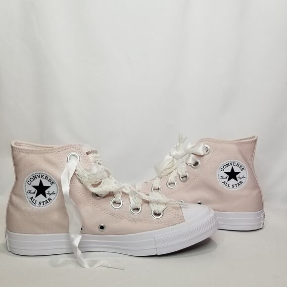 Converse Women's CTAS Crochet Laces Hi Tops Size 9 Blush A14831F NWT - Picture 3 of 8